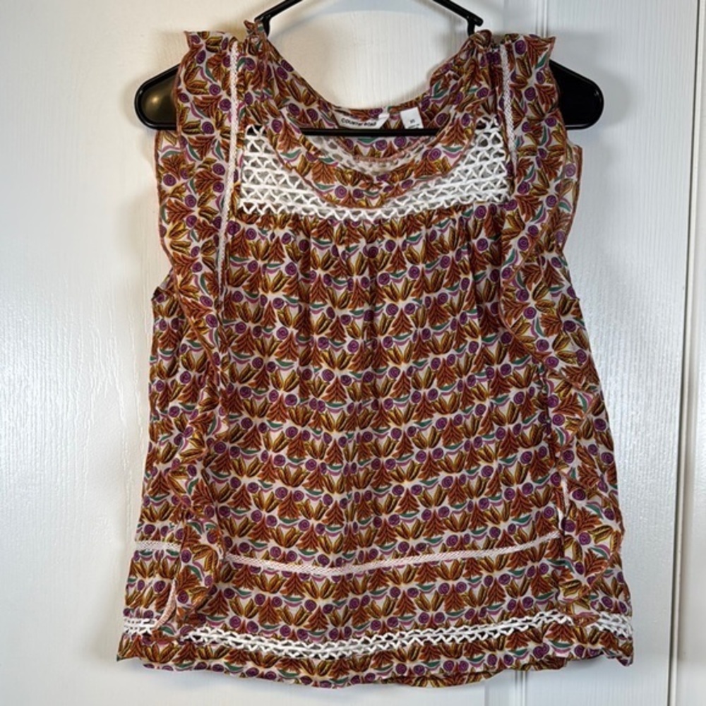 Country Road Blouse Ruffle Sleeve Size XS EUC #2593